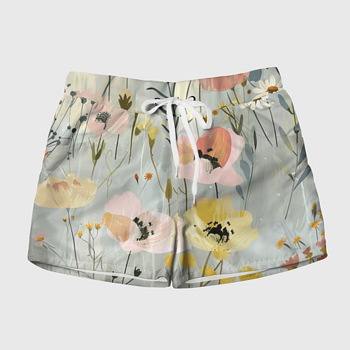Женские шорты Цветы и цветочки / 3D-принт – фото 1