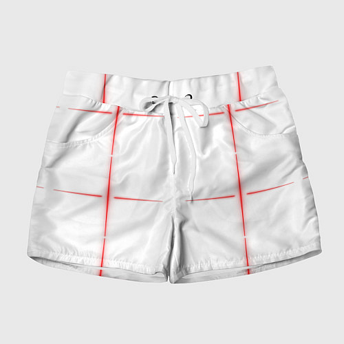 Женские шорты Color white red stripes / 3D-принт – фото 1