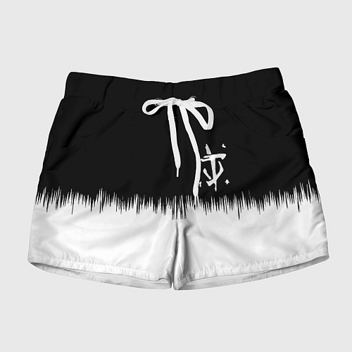 Женские шорты Doom краски черно белый / 3D-принт – фото 1