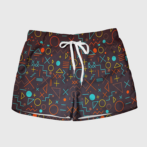 Женские шорты Different shapes of geometry / 3D-принт – фото 1