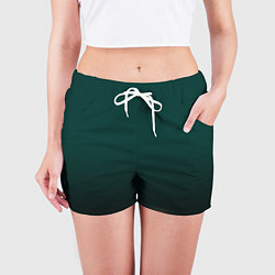 Шорты женские Тёмный изумруд, цвет: 3D-принт — фото 2