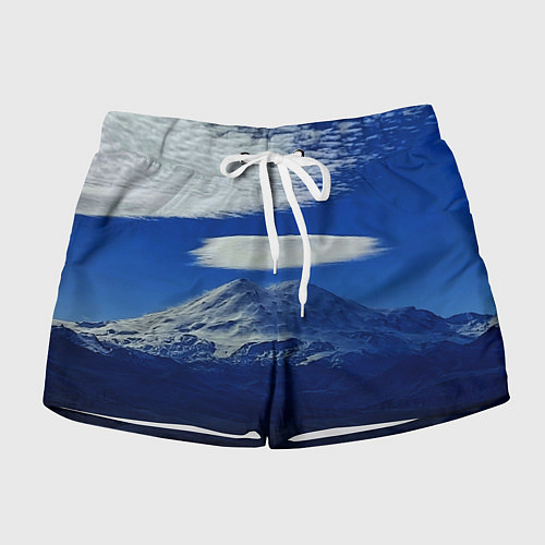 Женские шорты Эльбрус с облаками / 3D-принт – фото 1