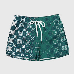 Шорты женские Изумрудные узоры, цвет: 3D-принт