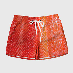 Шорты женские Лосось филе текстура, цвет: 3D-принт