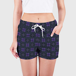 Шорты женские Сине-фиолетовый паттерн, цвет: 3D-принт — фото 2
