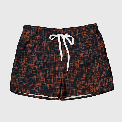 Женские шорты Чёрно-коричневый текстура / 3D-принт – фото 1