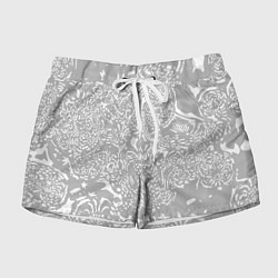 Шорты женские Светло-серый лёгкая абстракция, цвет: 3D-принт