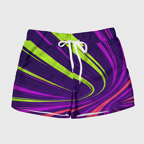 Женские шорты Красные хаотичные линии / 3D-принт – фото 1