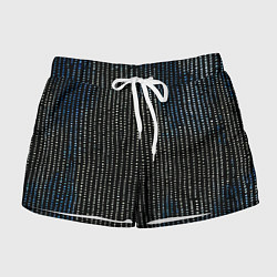 Шорты женские Полосы с точками чёрно-синий, цвет: 3D-принт