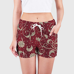 Шорты женские Красный бархат, цвет: 3D-принт — фото 2