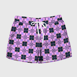 Женские шорты Квадраты с цветочными перекрестиями