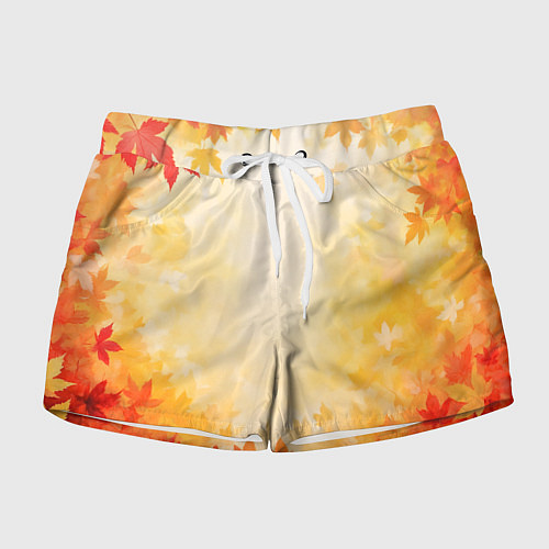 Женские шорты Жёлто-красный осенний / 3D-принт – фото 1