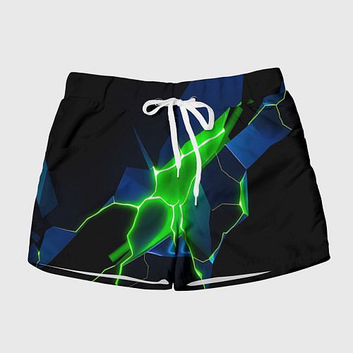 Женские шорты Neon green glow / 3D-принт – фото 1