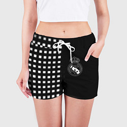 Шорты женские Real Madrid клетка, цвет: 3D-принт — фото 2