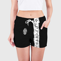 Шорты женские Ювентус символы гейм, цвет: 3D-принт — фото 2