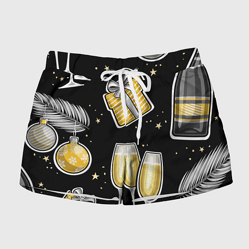 Женские шорты Новогодний вайб / 3D-принт – фото 1