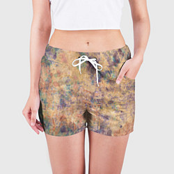 Шорты женские Абстракция - pink marble with blue flecks, цвет: 3D-принт — фото 2