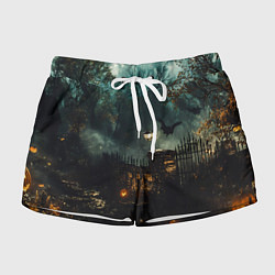 Шорты женские Ночь тыкв и теней, цвет: 3D-принт