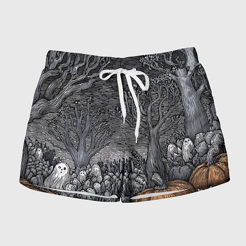 Женские шорты Осенние шалости духов / 3D-принт – фото 1