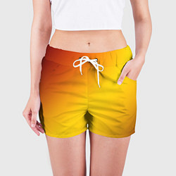 Шорты женские Color yellow red gradient, цвет: 3D-принт — фото 2