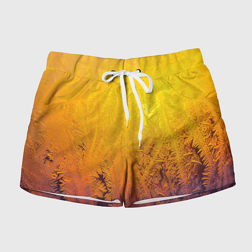 Женские шорты Узоры золотистого инея / 3D-принт – фото 1