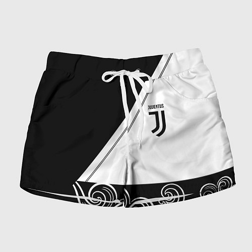 Женские шорты Ювентус геометрия полосы текстура / 3D-принт – фото 1