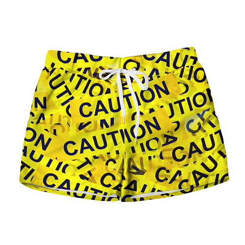 Женские шорты Caution / 3D-принт – фото 1