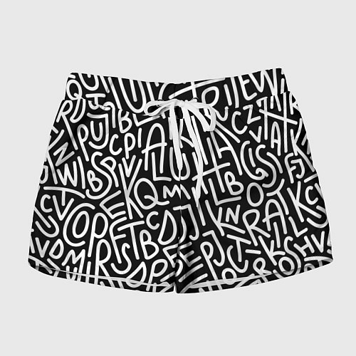 Женские шорты Английские буквы / 3D-принт – фото 1