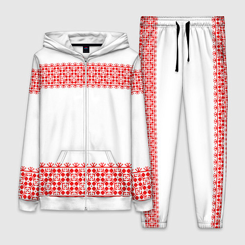 Женский костюм Славянский орнамент (на белом) / 3D-Белый – фото 1