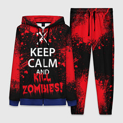 Женский 3D-костюм Keep Calm & Kill Zombies, цвет: 3D-синий
