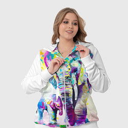 Женский 3D-костюм Акварельные слоны, цвет: 3D-белый — фото 2