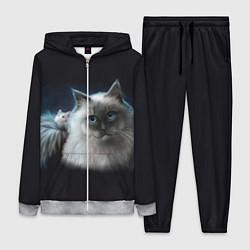 Женский 3D-костюм Кошка и мышка, цвет: 3D-меланж