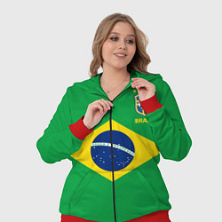 Женский 3D-костюм Сборная Бразилии: зеленая, цвет: 3D-красный — фото 2