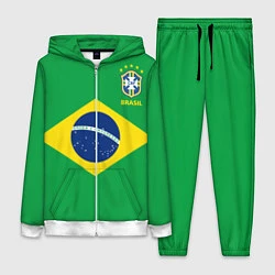 Женский 3D-костюм Сборная Бразилии: зеленая, цвет: 3D-белый