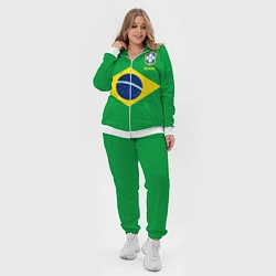Женский 3D-костюм Сборная Бразилии: зеленая, цвет: 3D-белый — фото 2