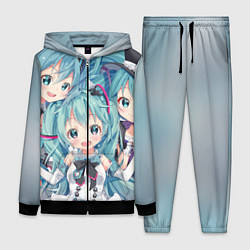 Женский 3D-костюм Hatsune Miku, цвет: 3D-черный