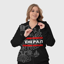 Женский 3D-костюм Генерал, белый герб РФ, цвет: 3D-черный — фото 2