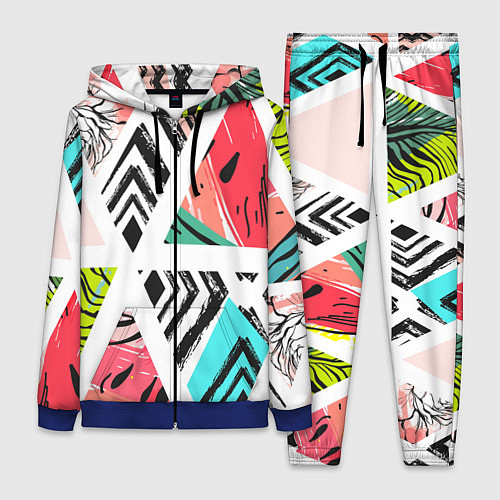 Женский костюм Тропическое ассорти / 3D-Синий – фото 1