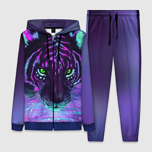Женский костюм Неоновый тигр / 3D-Синий – фото 1