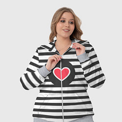 Женский 3D-костюм Сердце в полоску, цвет: 3D-меланж — фото 2