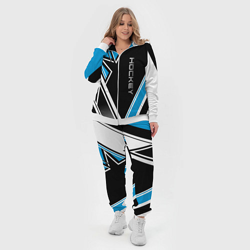 Женский костюм Hockey black blue white / 3D-Белый – фото 4