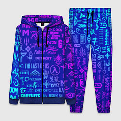 Женский костюм Неоновые геймерские лого