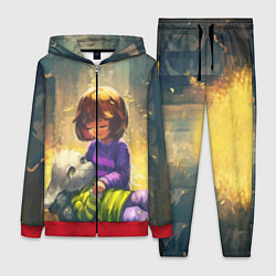 Женский 3D-костюм Фриск и Азриэль, цвет: 3D-красный