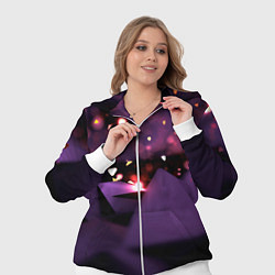 Женский 3D-костюм Фиолетовая абстракция с блестками, цвет: 3D-белый — фото 2