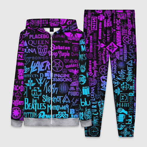 Женский костюм ЛОГОТИПЫ РОК ГРУПП / 3D-Меланж – фото 1