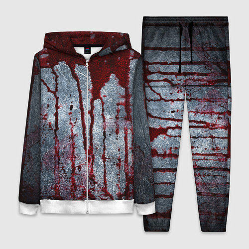 Женский костюм Кровь на металле текстура / 3D-Белый – фото 1