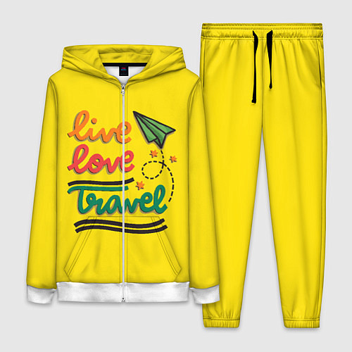 Женский костюм Жизнь, любовь, путешествия / 3D-Белый – фото 1