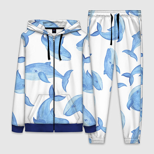 Женский костюм Косяк китов / 3D-Синий – фото 1