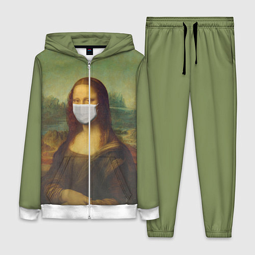 Женский костюм Мона Лиза в маске / 3D-Белый – фото 1