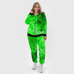 Женский 3D-костюм ОГОНЬ GREEN NEON, цвет: 3D-черный — фото 2